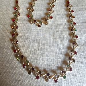 Vintage Monet 2 Multicolored Necklace and Bracelet